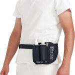 Master Massage Bolsa de aceite de masaje para botella doble, bolsa de crema ajustable y bolsa de loción, kit doble, funda de loción para botella de masaje, incluye dos dispensadores de bomba