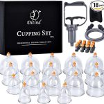 Ditind Juego de terapia de ventosas, juego de ventosas de 18 piezas, kit profesional de ventosas para terapia de masaje, ventosas actualizadas portátiles con funda, ventosas de bomba para celulitis, alivio del dolor muscular y terapia física.