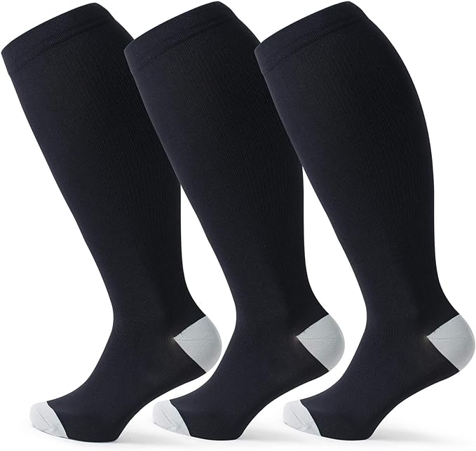 71HzG7Qj50L._AC_SX679_ Wide Calf Compression Socks for Women & Men Extra Large Size Support Socks for Nurses Running Pregnant Travel, 15-20 mmHg - Image 1