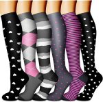 CHARMKING 6 Pairs-Compression Socks for Women & Men Circulation Best Support for Nurses, Running, Athletic,Flight Travel
