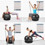 Bola de yoga, bola de ejercicio de 25.6 in, bola de estabilidad, antideslizante y antiexplosión para yoga, pilates, parto, equilibrio y fitness con guía de entrenamiento y bomba rápida - Image 3